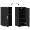 vidaXL Shoe Cabinet Black Engineered Wood Standard Shoe Cabinet