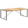 vidaXL Dining Table Brown and Grey Rough Mango Wood and Steel Large