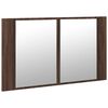 vidaXL LED Mirror Cabinet Brown Oak Engineered Wood Medium