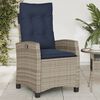 vidaXL Reclining Garden Chair Grey, Navy Blue