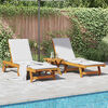 vidaXL Sun Lounger Set of 2 Acacia Wood Solid Acacia Wood Standard