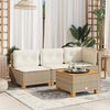 vidaXL Garden Sofa Beige PE rattan Single Modular Outdoor Sofa