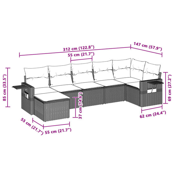 vidaXL Garden Sofa Set Light Grey, Dark Grey