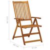 vidaXL Garden Chair Set of 8 Wood Solid Acacia Wood Foldable