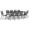 vidaXL Garden Dining Set Anthracite Powder-Coated Steel Large Stackable