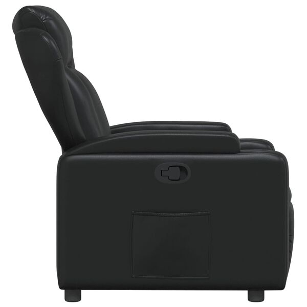 vidaXL Recliner Chair Black Faux Leather