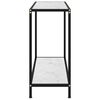 vidaXL Console Table White and Black Tempered Glass 31.5x13.8x29.5 in