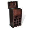 vidaXL Wooden Wine Rack for 9 Bottles with Storage