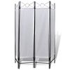 4-Panel Room Divider Privacy Folding Screen White 5' 3" x 5' 11"