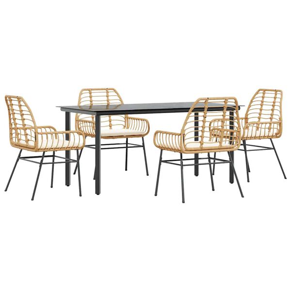 vidaXL Garden Dining Set Brown