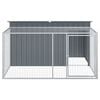 vidaXL Dog House with Run Anthracite 77.6x76.4x43.3" Galvanised Steel