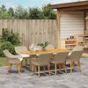 vidaXL Garden Dining Set with Cushion 9 pcs Beige Poly Rattan