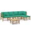 vidaXL Garden Lounge Set Natural Bamboo Bamboo 6 Piece Modular