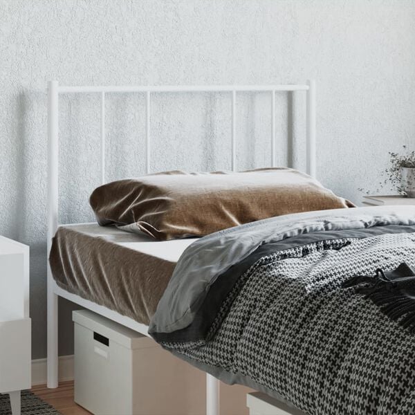 vidaXL Metal Headboard White 39.4"