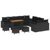 vidaXL Garden Sofa Set Height-Adjustable 14 pcs Black poly rattan