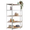vidaXL 5-Layer Heavy-duty Shelves 3 pcs Silver Steel&Engineered Wood