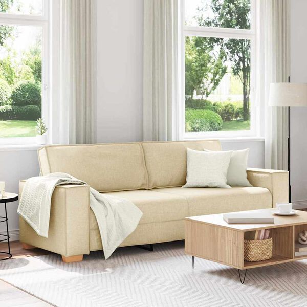 vidaXL Sofa Cream 86.61 x 30.71 x 33.07 in Fabric