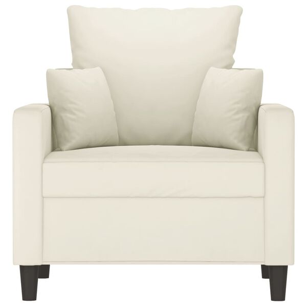 vidaXL Sofa Chair Cream Velvet, Metal, Foam Single Modern Sofa Chair