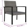 vidaXL Dining Set Grey and black, grey cushions