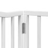 vidaXL Dog Gate Set of 10 White Poplar Wood Large Foldable Dog Gate