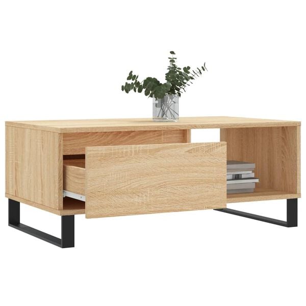 vidaXL Coffee Table Sonoma Oak Engineered wood, metal Coffee Table