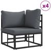 vidaXL Garden Sofa Set 7 pcs Black Aluminium