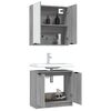 vidaXL Bathroom Furniture Set Grey Sonoma Engineered wood, glass Medium