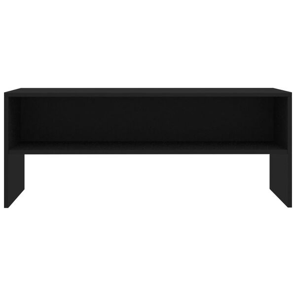 vidaXL TV Cabinet Black Engineered Wood Medium TV Cabinet Rectangular