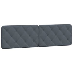 vidaXL Headboard Cushion Dark Grey Velvet, Foam King Removable Covers