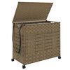 vidaXL Laundry Basket with Wheels 26.0x13.8x23.6" Rattan