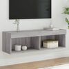 vidaXL TV Stand with LED Lights Gray Sonoma 39.4"x11.8"x11.8"