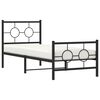 vidaXL Bed Frame Black Steel Small Single Bed Frame Rectangular