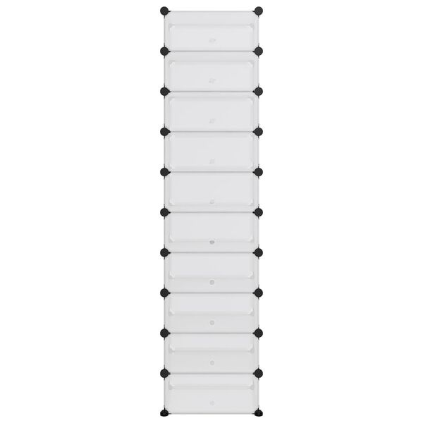 vidaXL Shoe Rack Transparent PP (Polypropylene), Steel