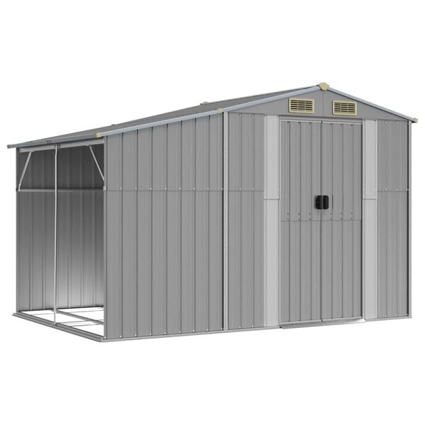 vidaXL Garden Shed Gray Galvanized Steel 109.1x75.8x70.5 in Garden Shed