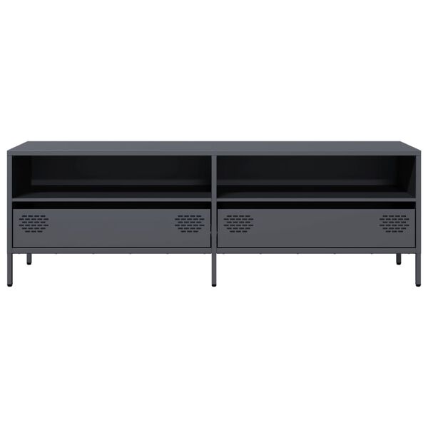 vidaXL TV Cabinet Anthracite Cold-rolled Steel Medium Adjustable Feet