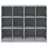 vidaXL Bookcase Concrete Gray Engineered Wood, Glass Medium Bookcase