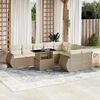 vidaXL Garden Sofa Set Beige, Cream White PE rattan Large Modular