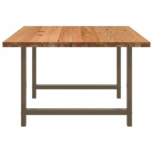 vidaXL Dining Table Light brown, Natural steel