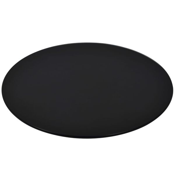 vidaXL Table Top Black Tempered Glass 12 in diameter Scratch-resistant