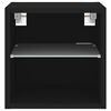 vidaXL TV Wall Cabinet Set of 2 Black Engineered wood, Glass Medium