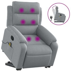 vidaXL Stand Up Massage Recliner Chair Light grey