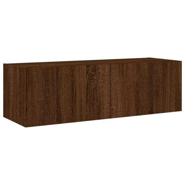 vidaXL TV Wall Cabinet Brown Oak Engineered Wood Medium TV Wall Cabinet