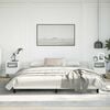 vidaXL Bed Frame With Headboard White Faux leather, plywood, engineered wood