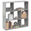 vidaXL Room Divider Bookcase Concrete Grey Engineered Wood Medium
