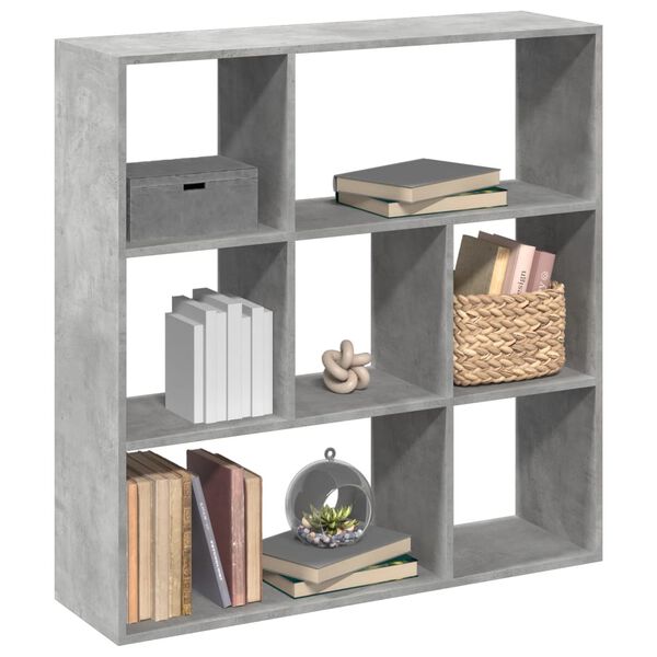 vidaXL Room Divider Bookcase Concrete Grey Engineered Wood Medium
