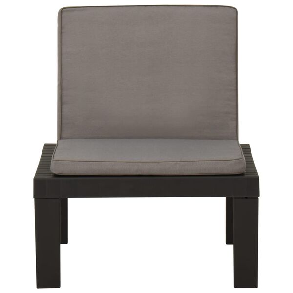 vidaXL Lounge Chair Grey, Anthracite Plastic, Fabric Medium