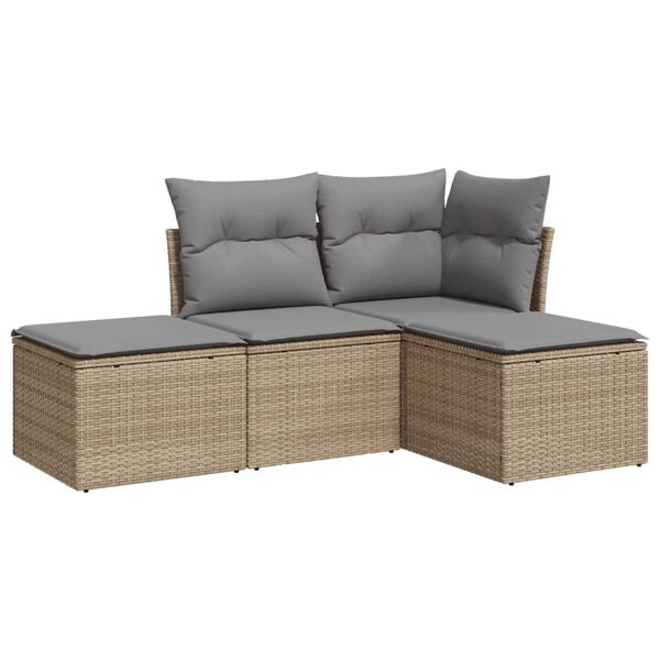 vidaXL Garden Sofa Set Beige, Light Grey
