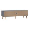 vidaXL TV Cabinet "MOLDE" Grey 62.2x15.7x19.3" Solid Wood Pine