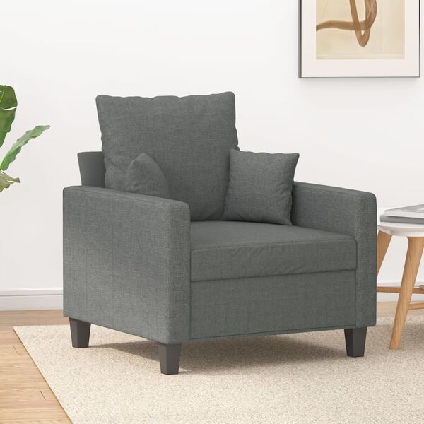 vidaXL Sofa Chair Dark grey Fabric Single Durable Armchair