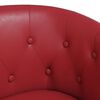 vidaXL Tub Chair with Footstool Wine Red Faux Leather